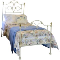 Antique Mid-Victorian Cast Iron Single Bed