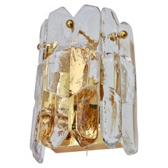 Kalmar "Palazzo" Ice Crystal Glass Wall Light or Sconce 'Rare New Old Stock'
