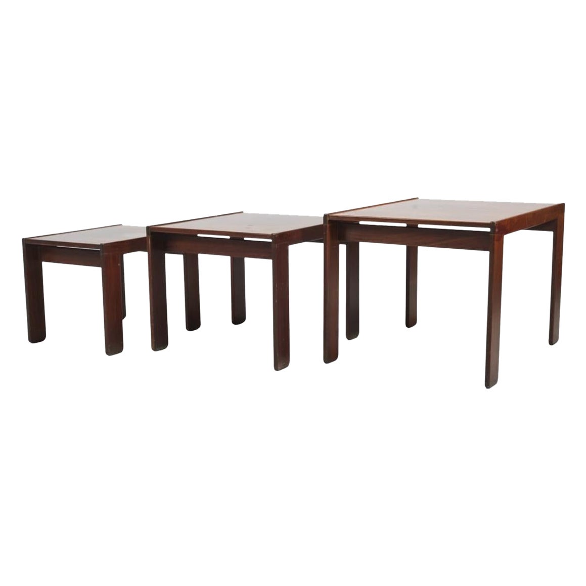 Stapeltische aus Rosenholz, Afra & Tobia Scarpa für Cassina, Mitte des Jahrhunderts
