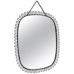 Black Wall Mirror by Josef Frank Svenskt Tenn, 1950s