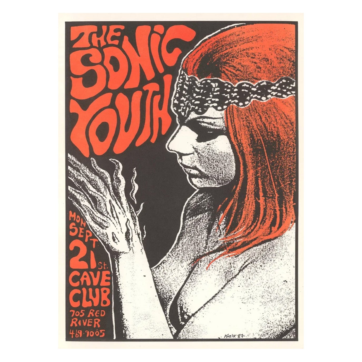 1987 Sonic Youth - The Cave Club Original Vintage Poster