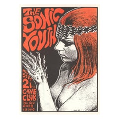 1987 Sonic Youth - The Cave Club Original Vintage Poster