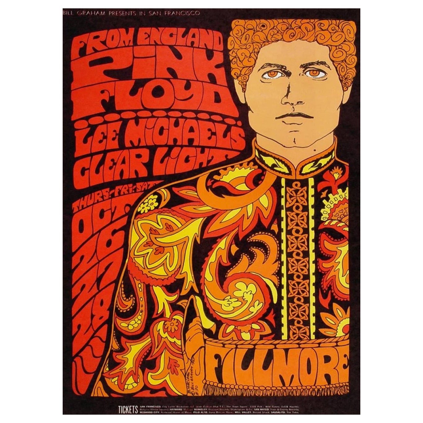 Affiche vintage originale Pink Floyd - Fillmore, 1967