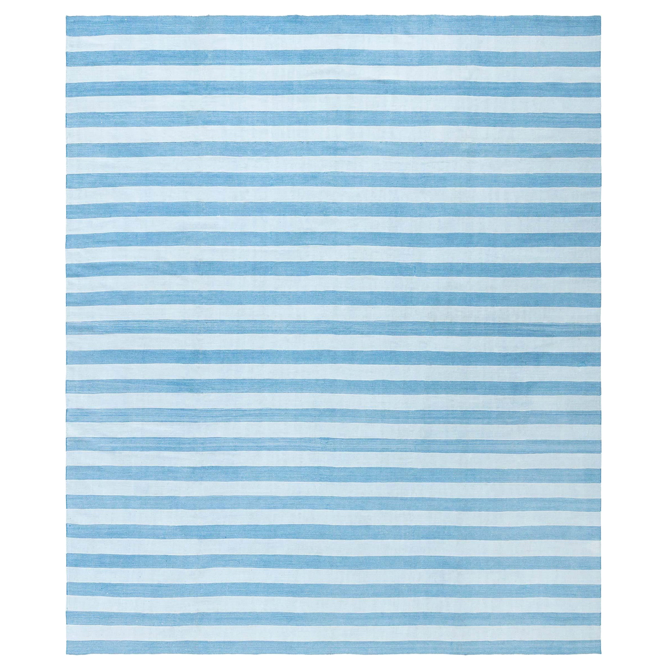 Alfombra Doris Leslie Blau Vintage Indian Dhurrie Striped Azul