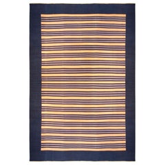 Doris Leslie Blau Mid-20th Century Striped Indian Dhurrie Rug