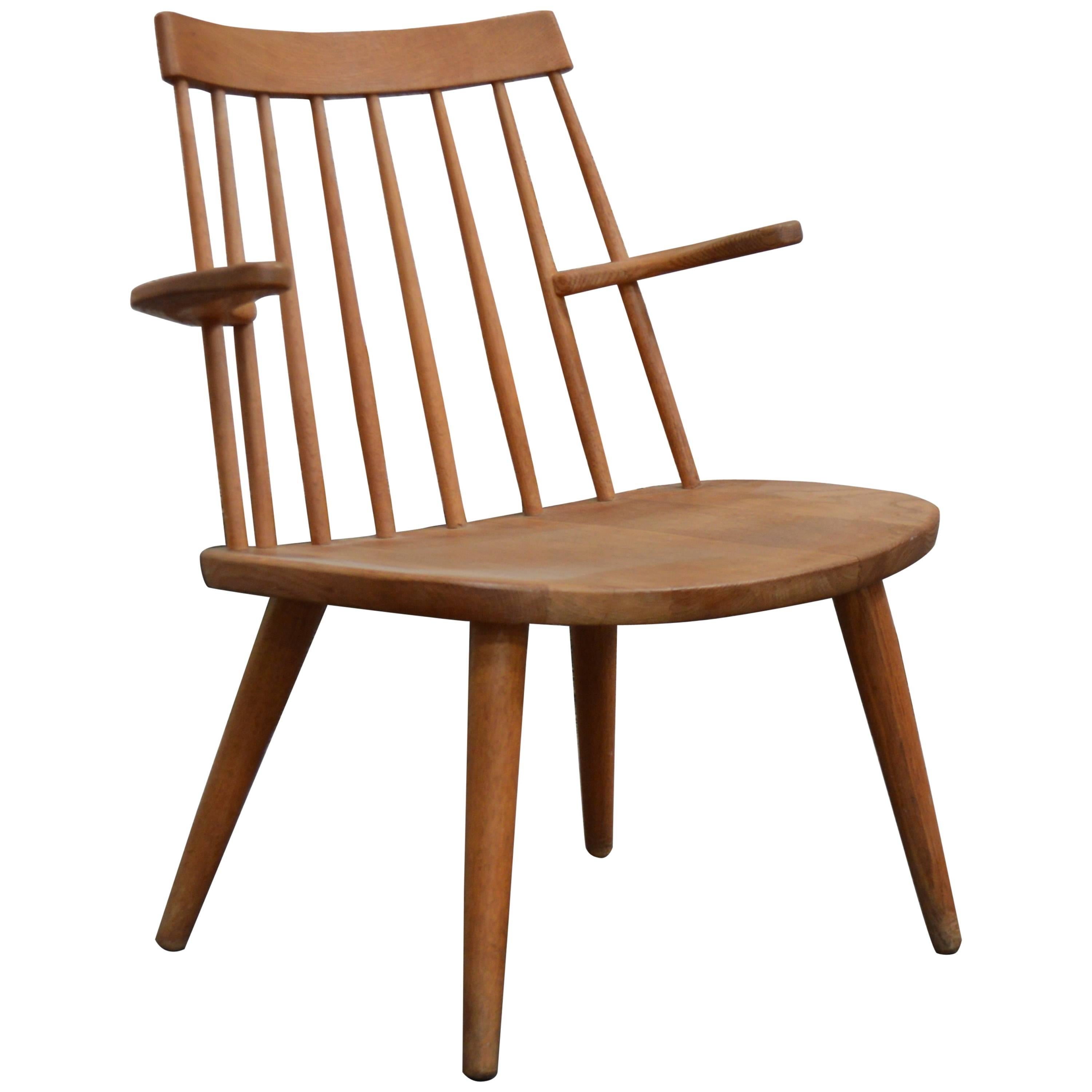 Oak Easy Chair by Yngve Ekström Model "Sibbo, " circa 1950s For Sale