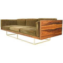California Modern Rosewood Case Sofa by Loft Thirteen