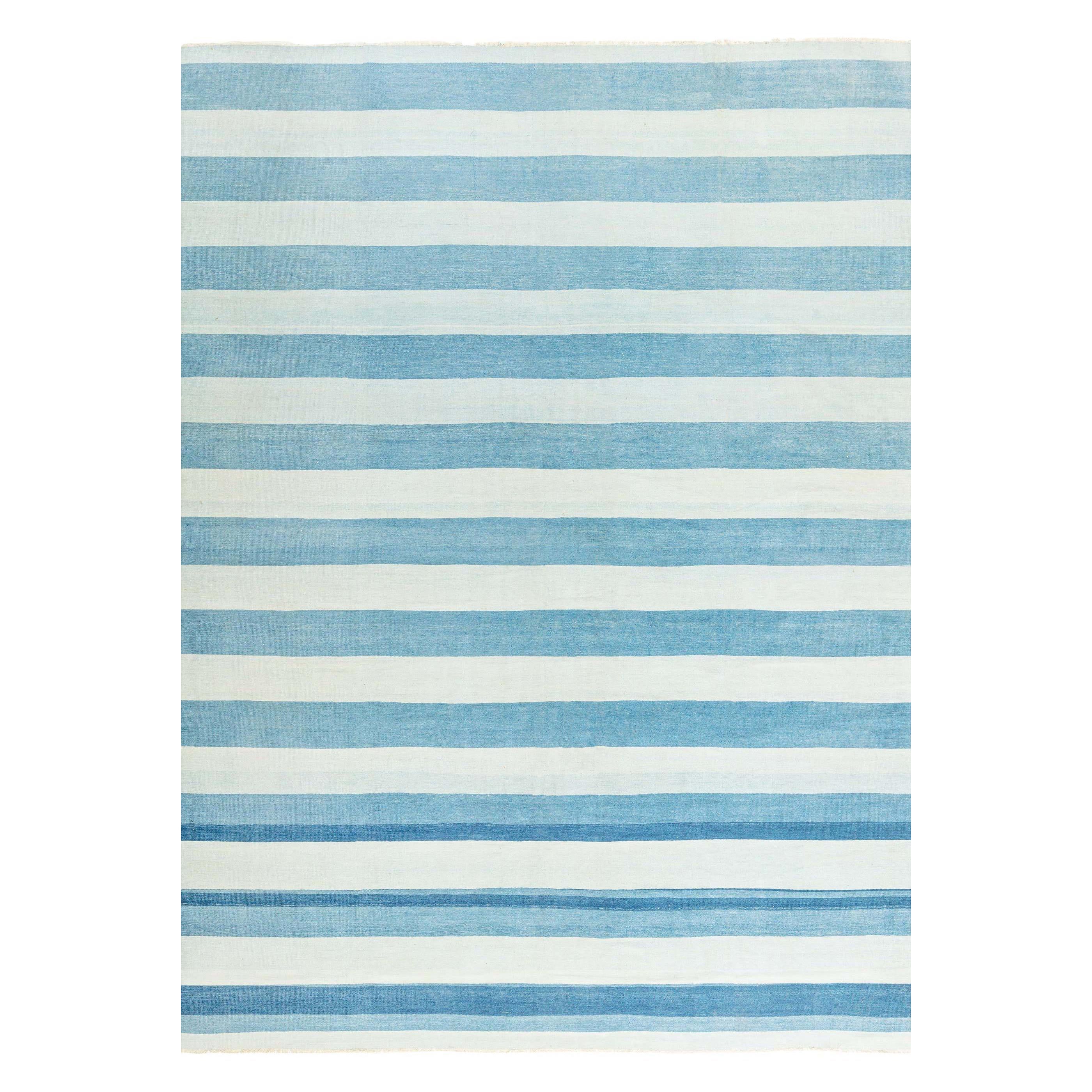 Doris Leslie Blau Alfombra india vintage a rayas Dhurrie