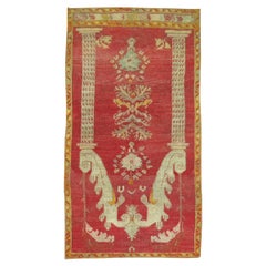 Fin 19ème Fine Red Antique Turkish Prayer Rug (tapis de prière turc)