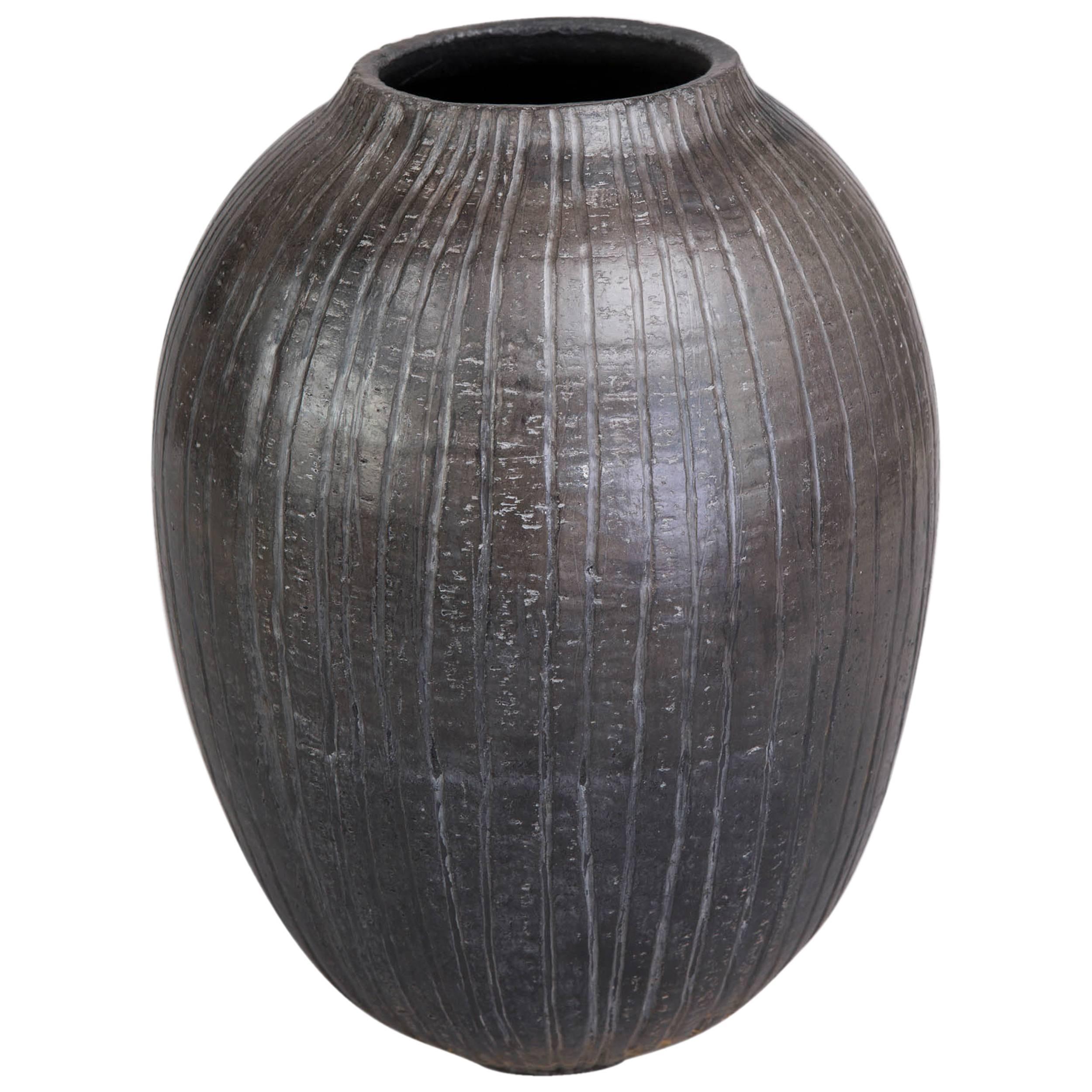 Contemporary ‘2016’ Kintzugi Smoke Fired Vase One of a Kind, Karen Swami For Sale