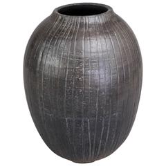 Contemporary ‘2016’ Kintzugi Smoke Fired Vase One of a Kind, Karen Swami