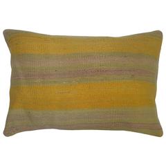 Yellow and Lavender Turkish Kilim Pillow