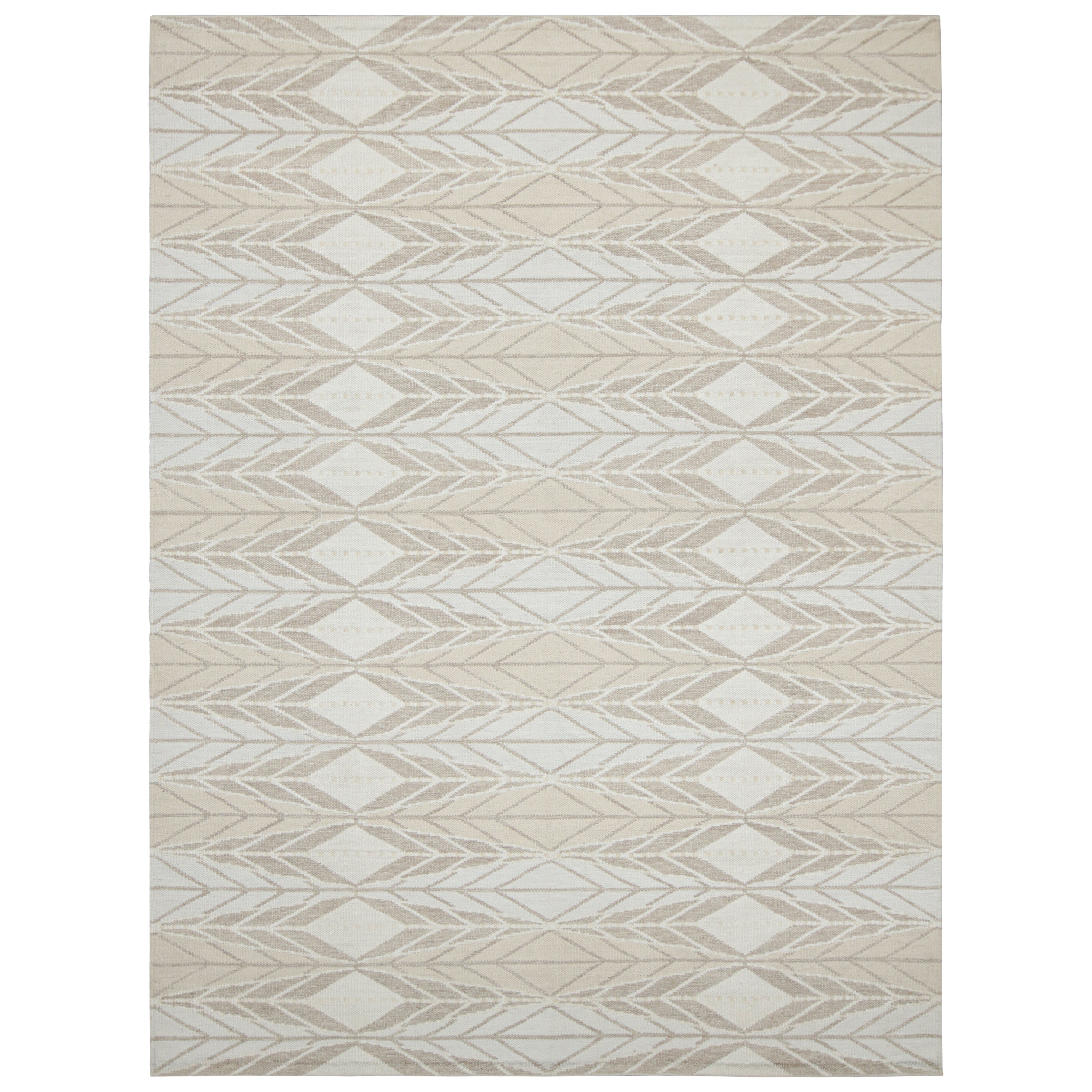 Rug & Kilim’s Scandinavian Style Runner Rug Green with Gray Geometric Patterns