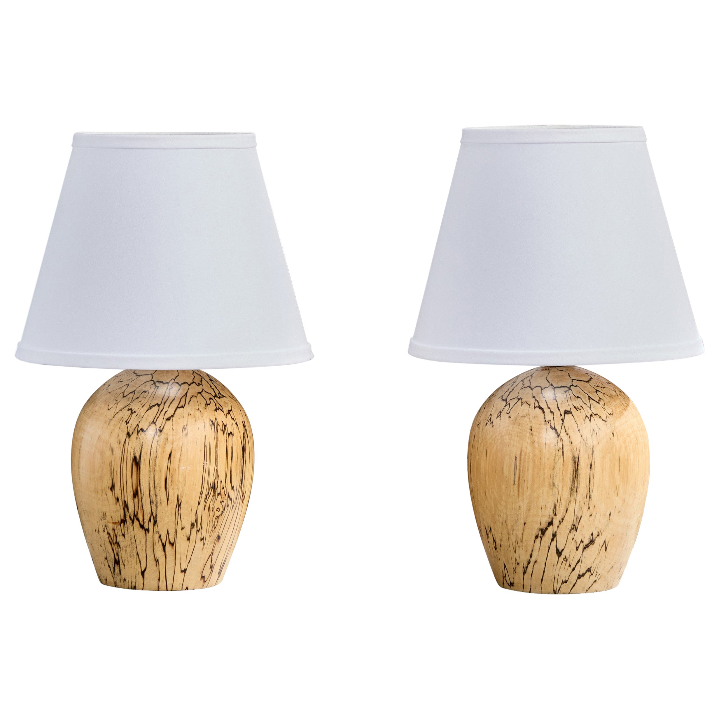 Schwedischer Designer, Tischlampen, Masur Birke, Schweden, 1960er Jahre
