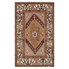 Alfombra turca vintage con medallón geométrico multicolor - Rug & Kilim