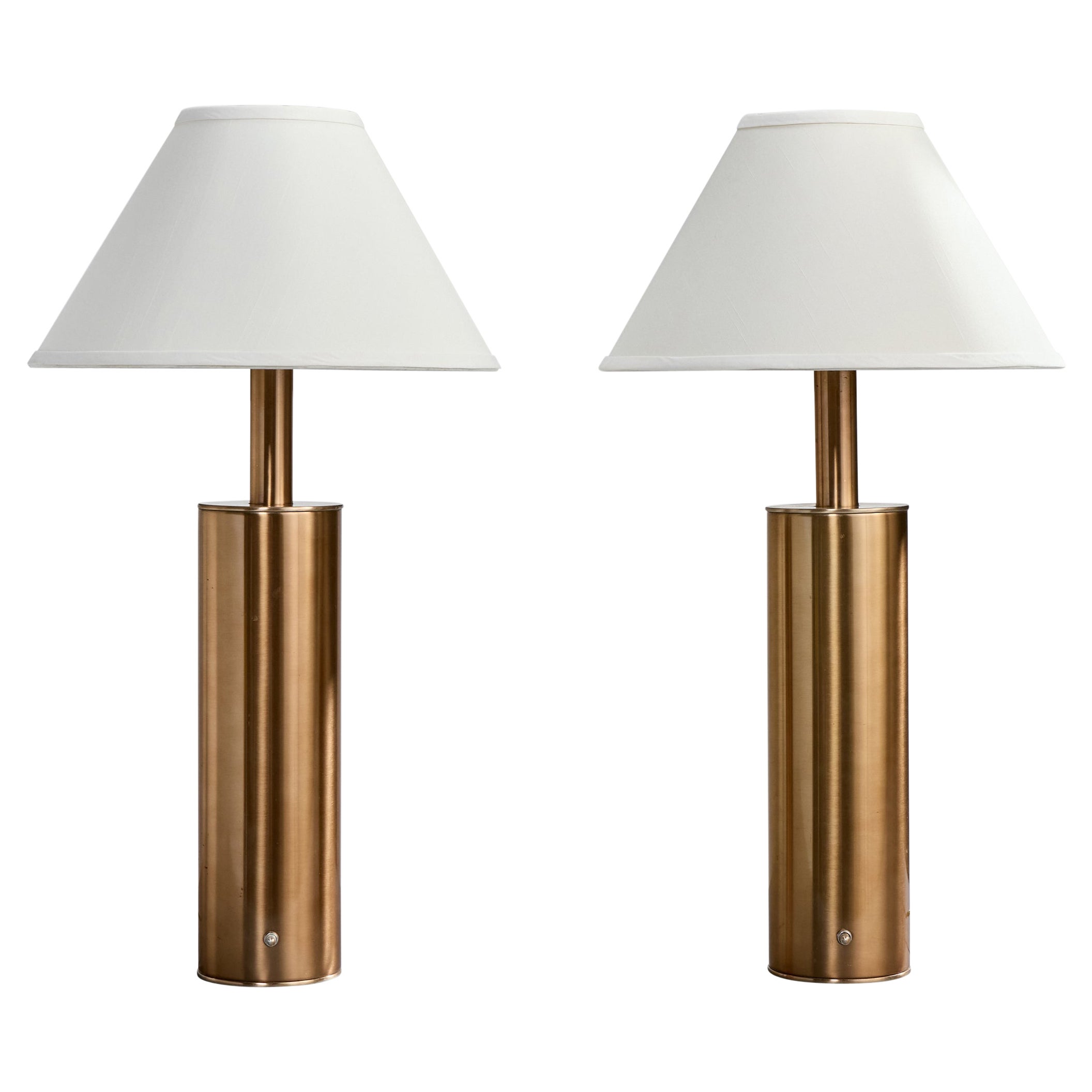 Laurel Lamp Co, Table Lamps, Copper, USA, 1970s