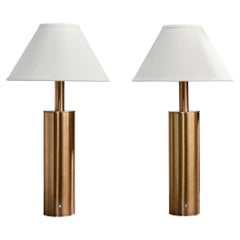 Laurel Lamp Co, Table Lamps, Copper, USA, 1970s