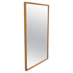 Espejo rectangular grande de mediados de siglo con marco de madera de haya Sandrelli & Bertuccelli