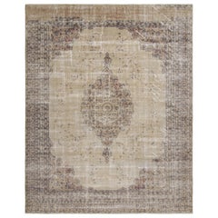Antique Turkish Kayseri Rug, Beige-Brown Medallion and Florals - Rug & Kilim
