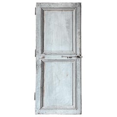 Antique 19th Century Reclaimed French Door with Light Blue Paint