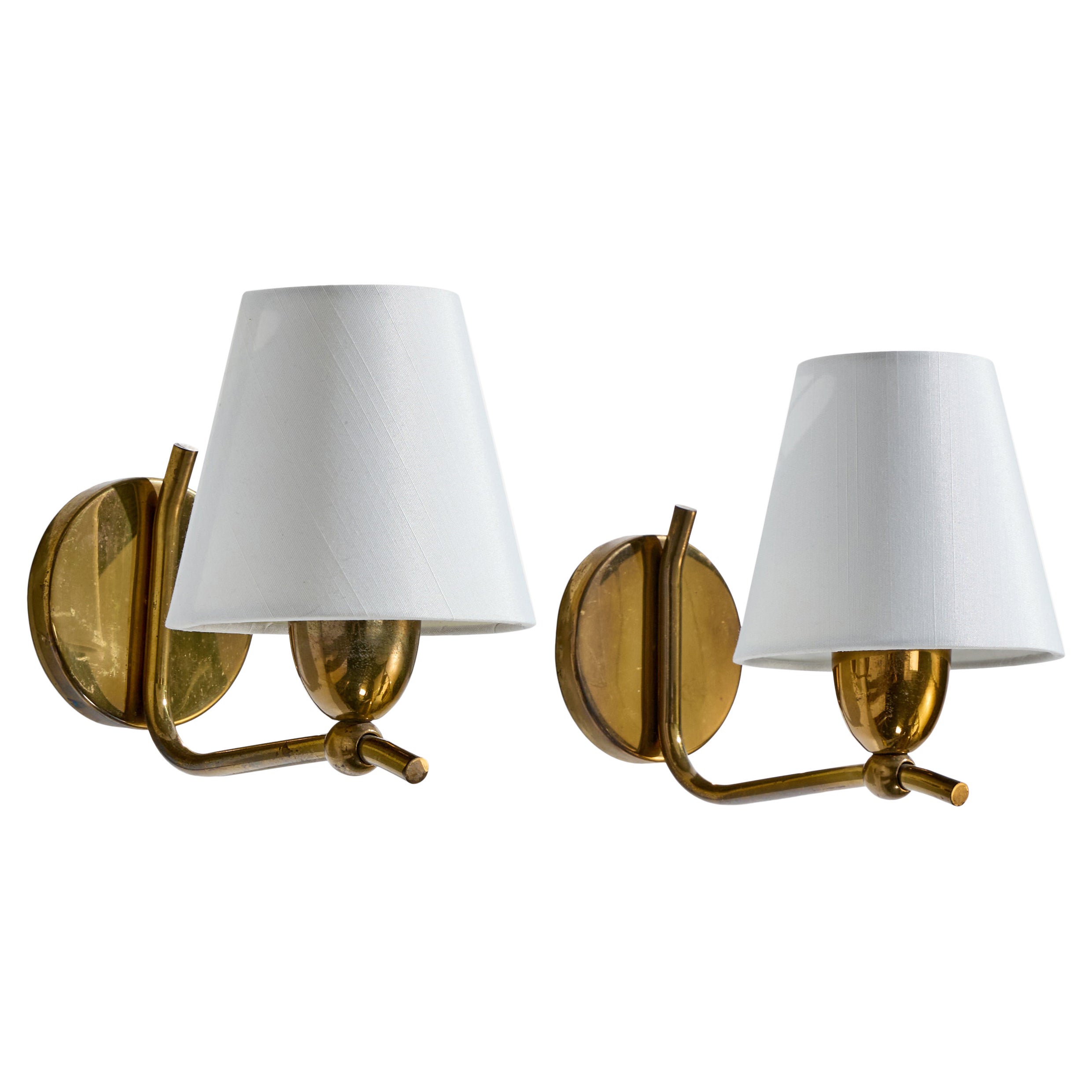 Designer austriaco, Lampade da parete, Ottone, Fabrice, Austria, anni 1950