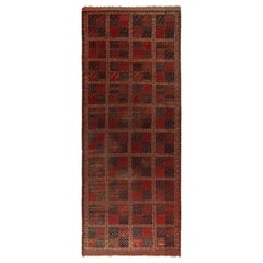 Tappeto vintage extra-long Kilim Runner, rosso con motivi geometrici - Rug & Kilim