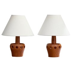 Designer svedese, Lampade da tavolo, Teak, Svezia, anni '50