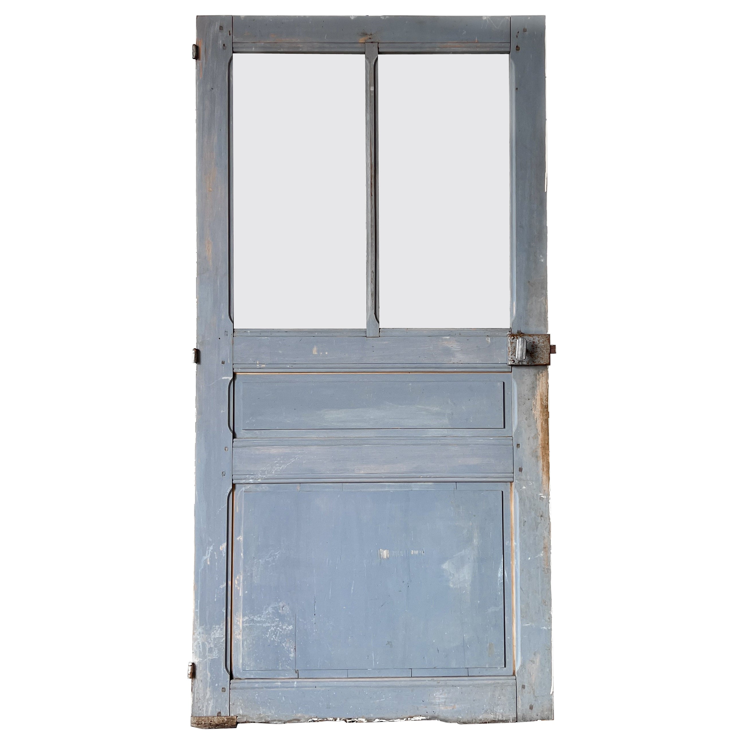 Porte française à 2 vantaux du 19e siècle en bois recyclé