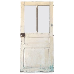 Antique Reclaimed 19th Century 2-Lite Painted French Door