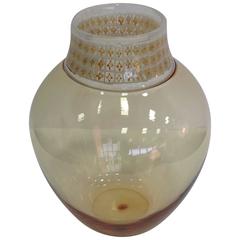 Spectacular Lemon Yellow Signed Murrine Vase by Alfredo Barbini
