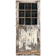 Antique 19th Century Reclaimed 9-Lite French Door with Chippy Paint