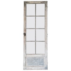 19th Century Reclaimed 8-Lite French Door with Timeworn Paint