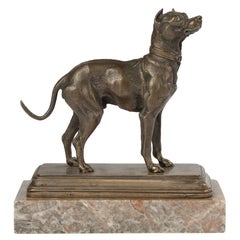 19th Century Bronze Sculpture of a Terrier Dog - made by Alfred Dubucand