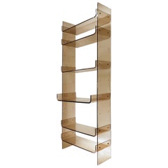 Modular smoked plexiglass shelf in the style of Michel Ducaroy 1970s