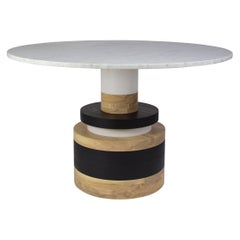 Table centrale Sass de Souda, 47in White Marble Top