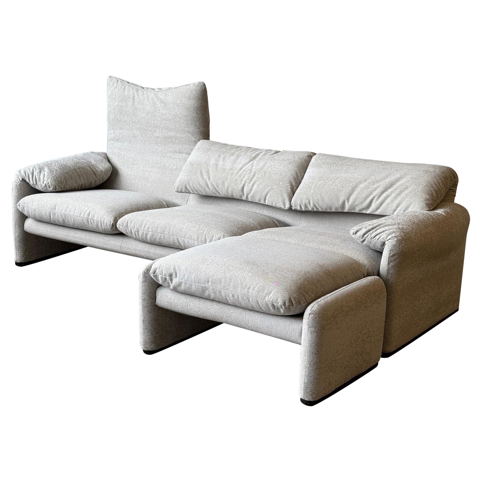 Maralunga Sofa + Ottoman by Vico Magistretti for Cassina