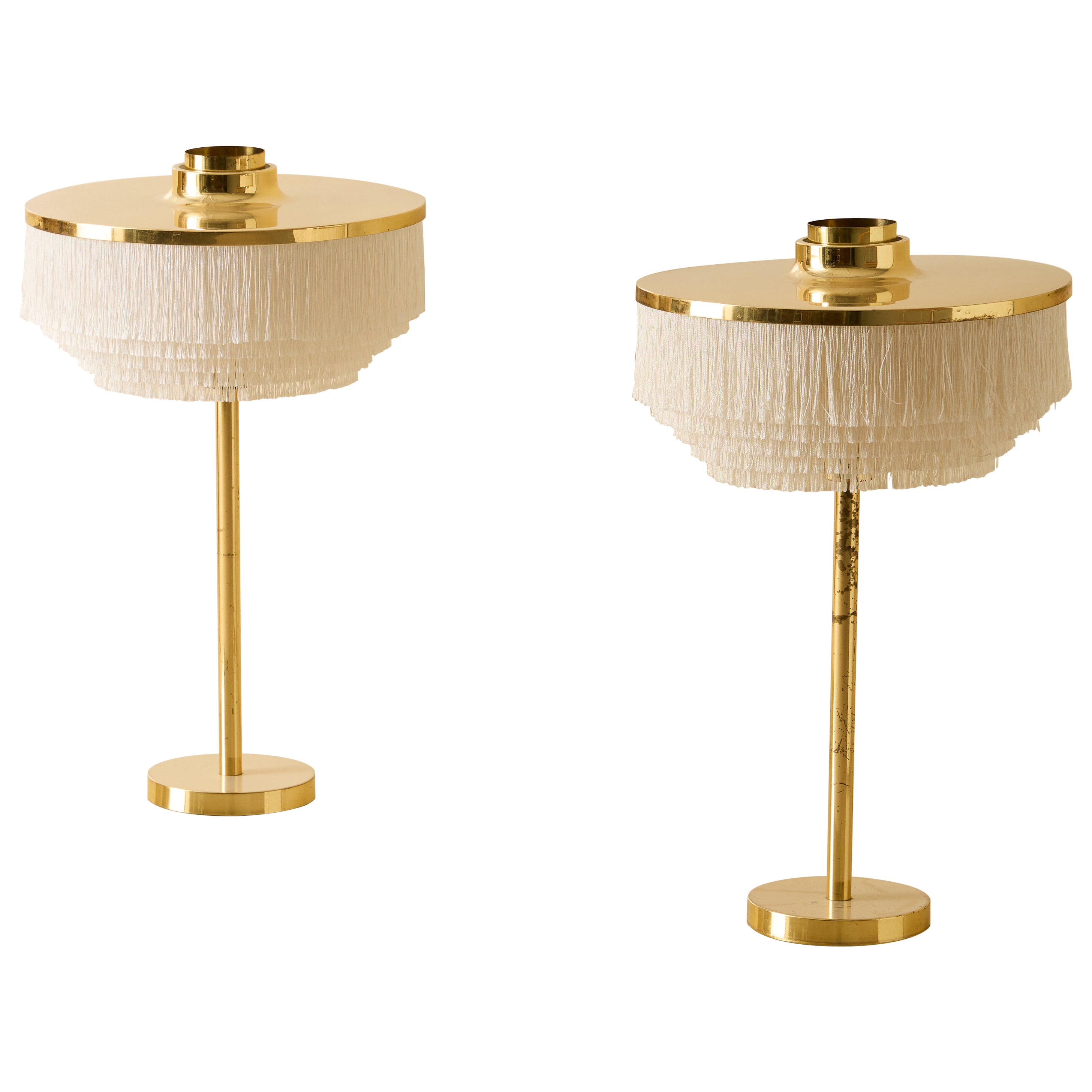 Pair of Hans-Agne Jakobsson Model B-138 Brass Table Lamps, 1960s