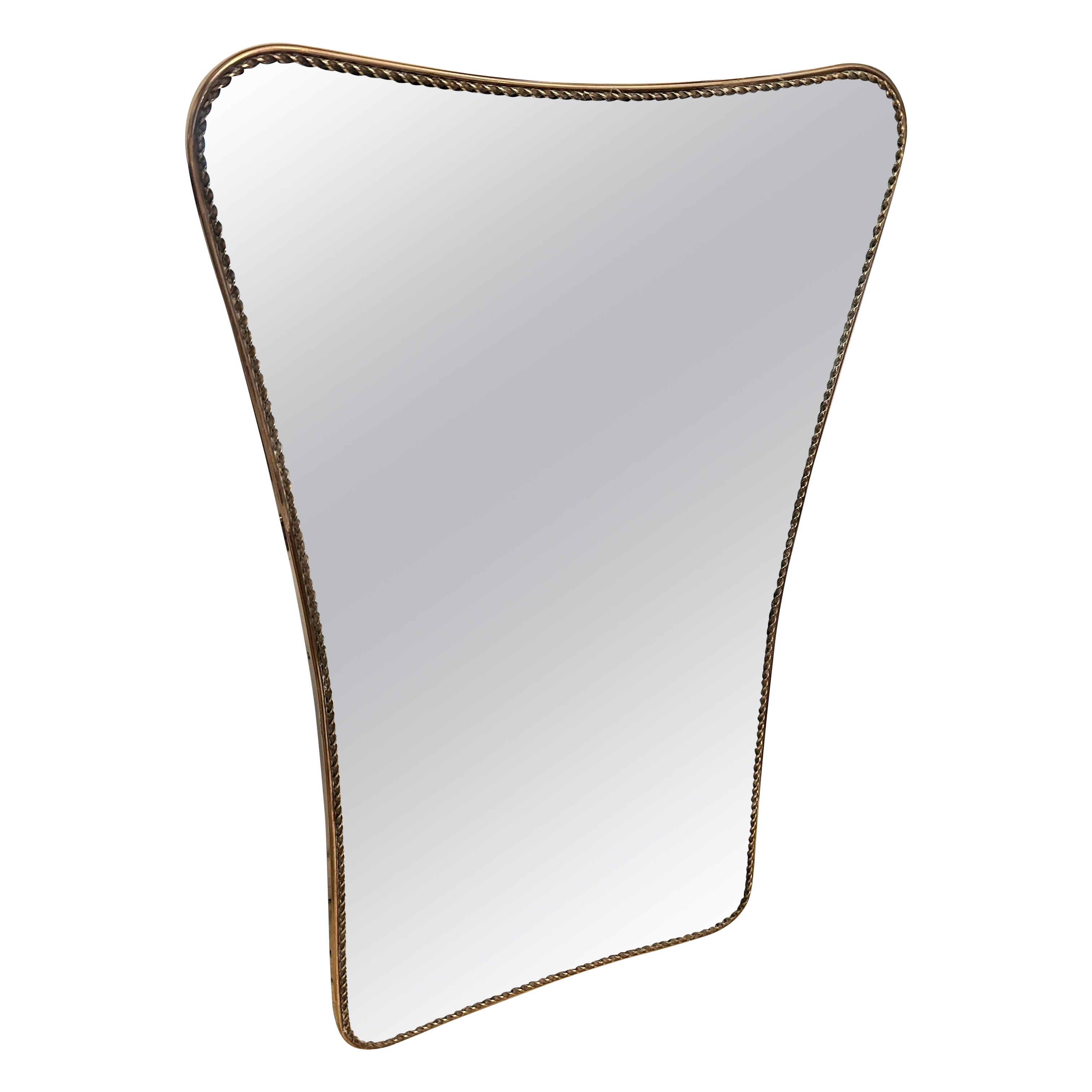 1950s Rare Gio Ponti Style Mid-Century Modern Biscuit Shaped Italian Wall Mirror