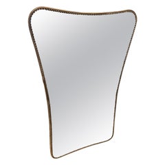 1950s Rare Gio Ponti Style Mid-Century Modern Biscuit Shaped Italian Wall Mirror