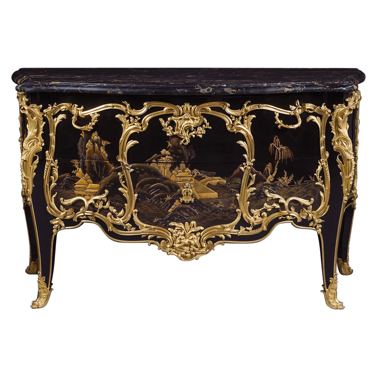 A Louis XV Style Lacquer Commode, by Maxime Secrétant, Paris For Sale
