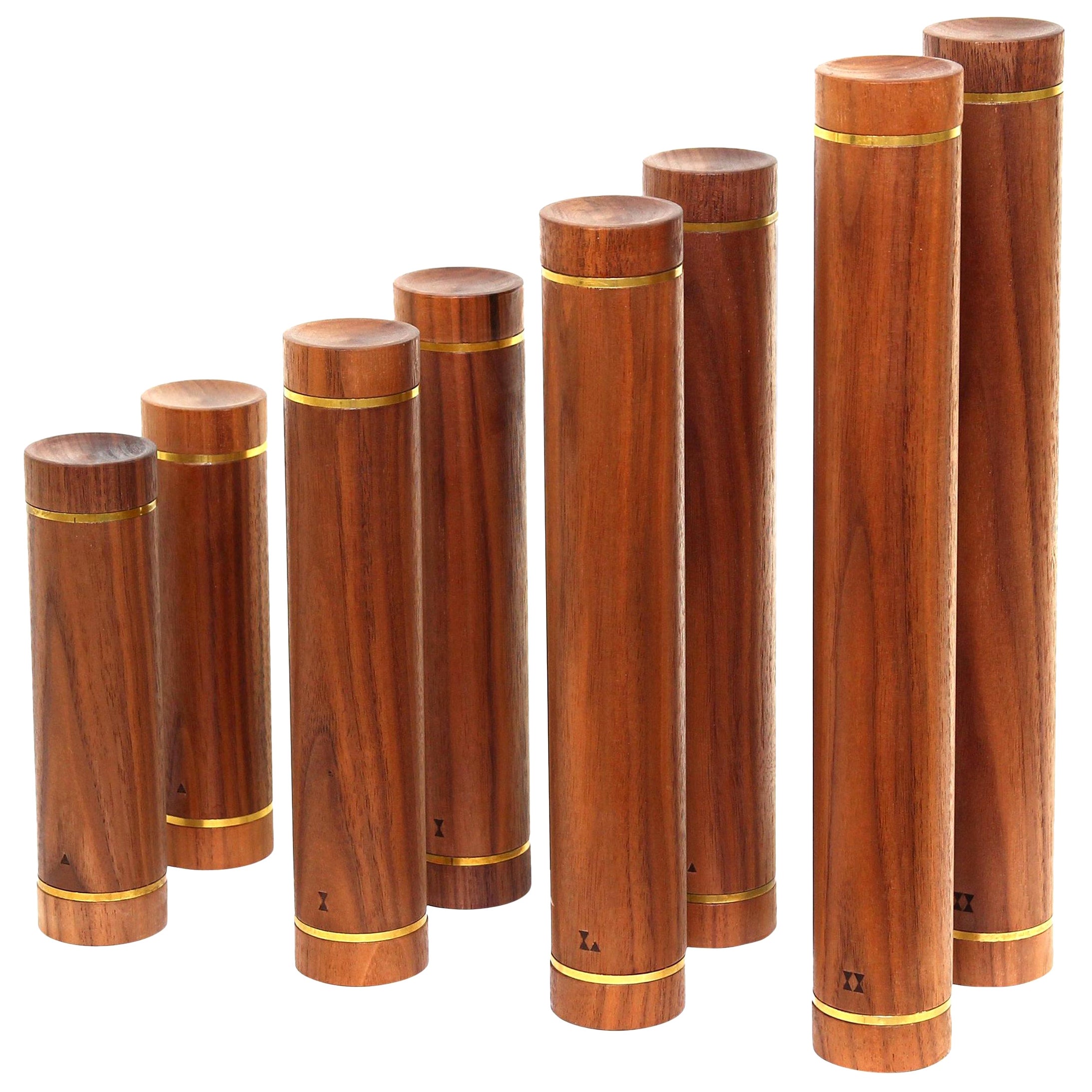 Set von 8 skulpturalen Dumbbells aus Nussbaumholz von Kenko Studio, Deutschland