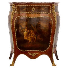 Armario Auxiliar Antiguo de Madera de Rey, Bronce Dorado y Vernis Martin