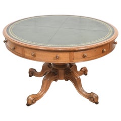 19th century oak drum table