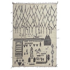 10x14 Ft Tapis de style marocain fait à la main. Laine entièrement naturelle. Options sur-mesure disponibles