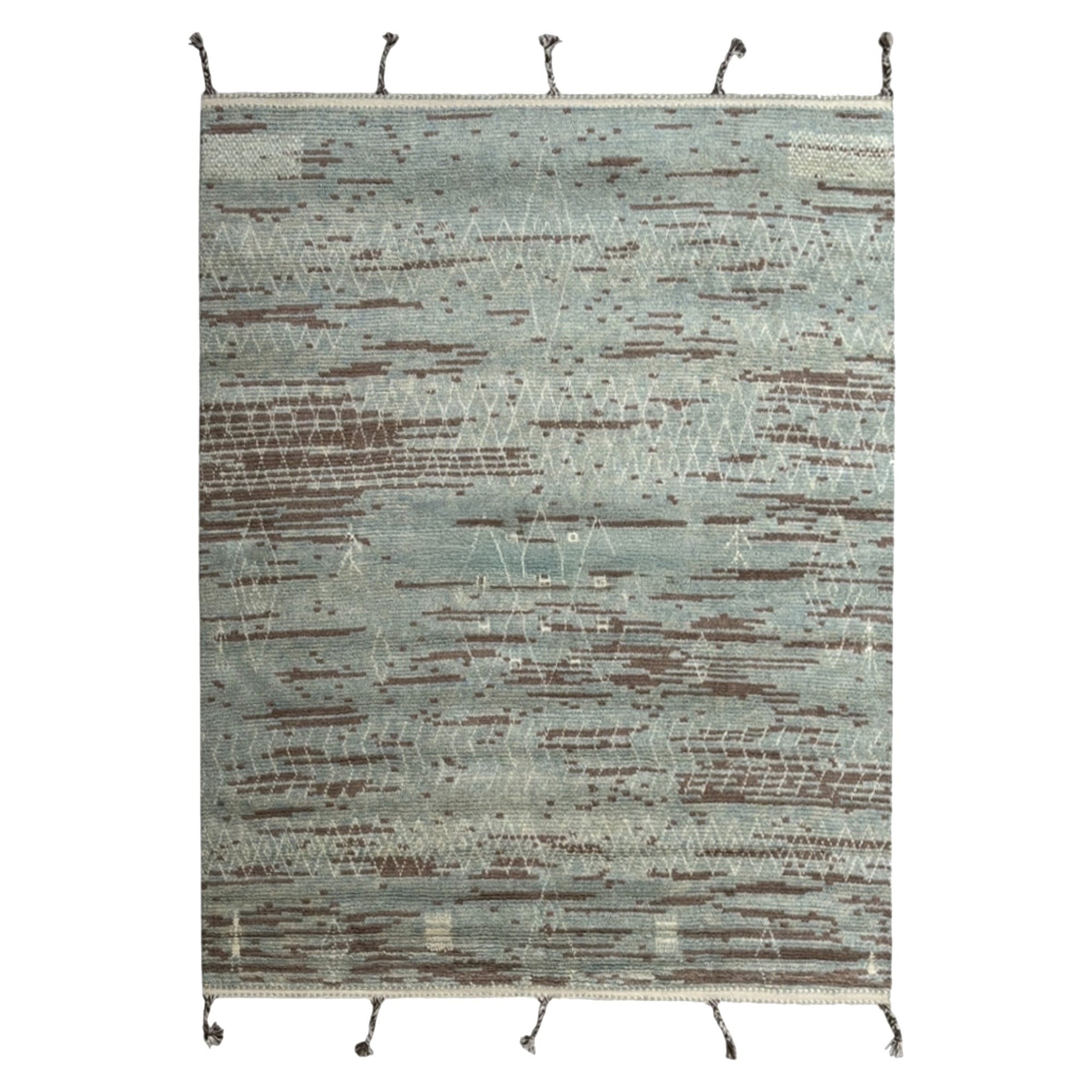 Tapis berbère marocain moderne 9x12 Ft. 100 % laine. Options sur-mesure disponibles