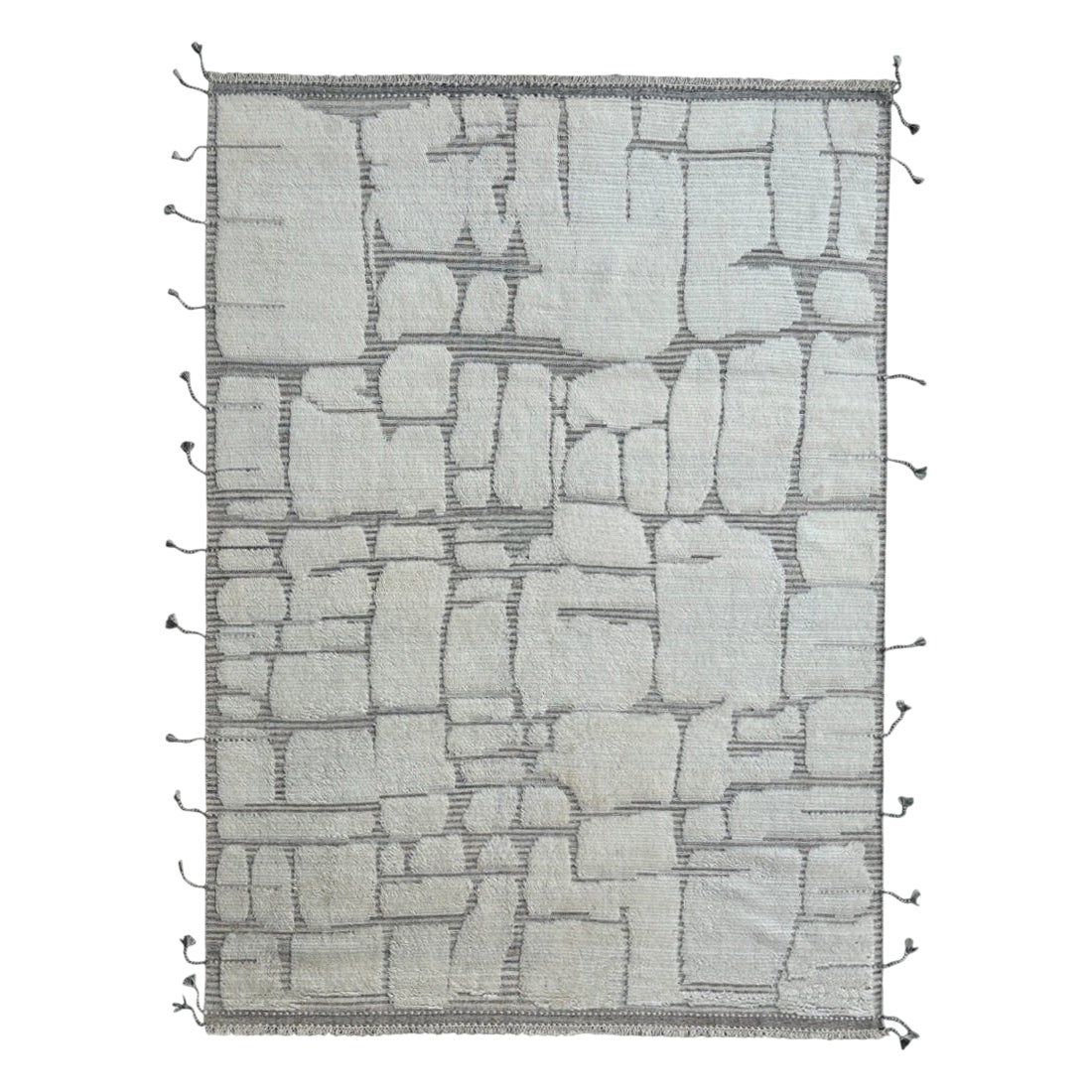 9x12 Ft Tapis marocain contemporain. 100% laine. Options sur-mesure disponibles