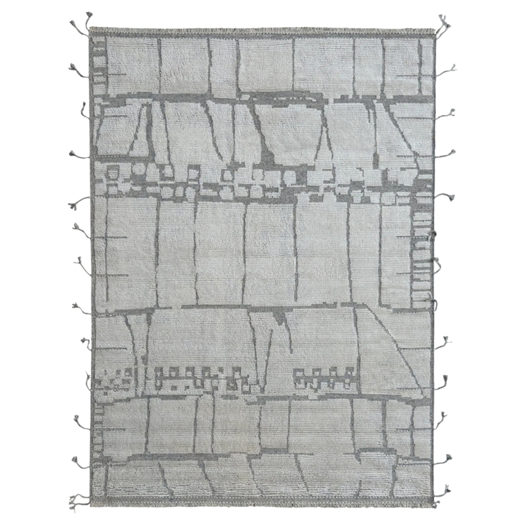 9x12 Ft Modernity Handmade Moroccan Design Rug. 100% laine. Options sur-mesure disponibles