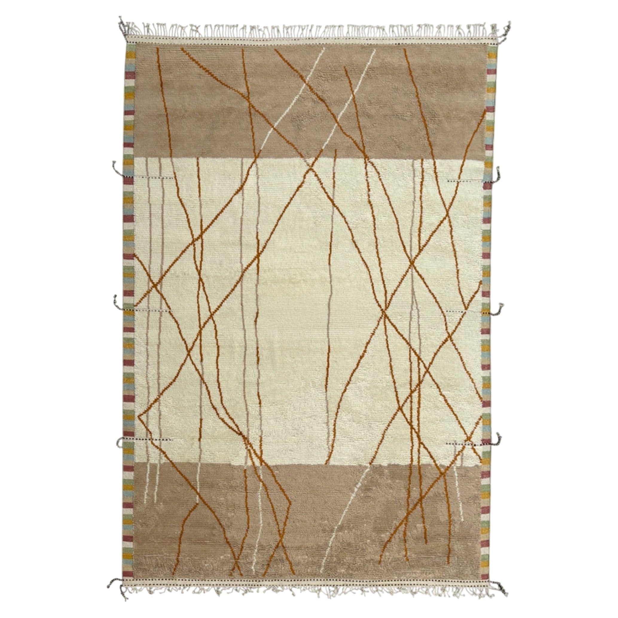 10x14 Ft Modernity tapis de style marocain fait à la main, 100% laine. Options sur-mesure disponibles