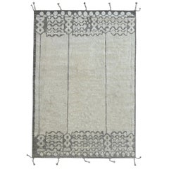 9x12 Ft Modern Moroccan Design Berber Rug. 100% Wool. Beni Ourain Carpet