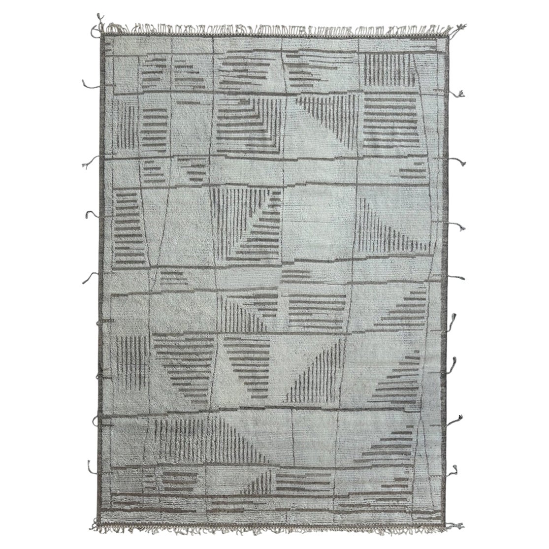 10x14 Ft Modernity tapis de style marocain fait à la main, 100% laine. Options sur-mesure disponibles